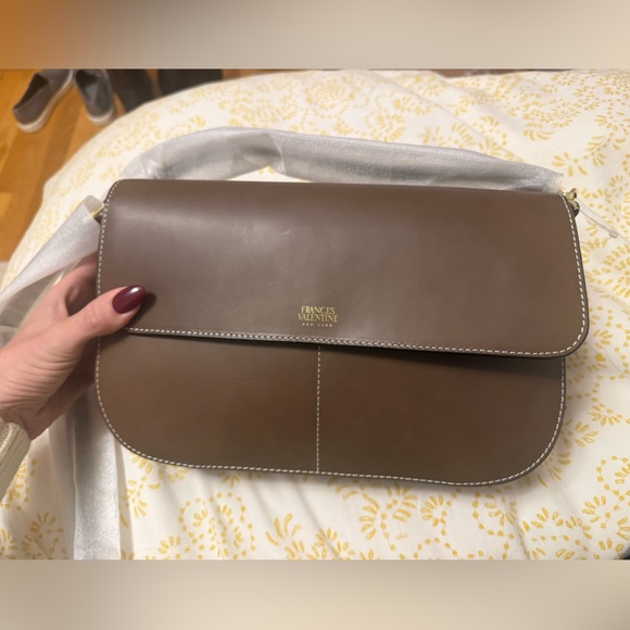Frances Valentine Maddy Crossbody Bag Brown Leather NWT - Picture 4 of 9